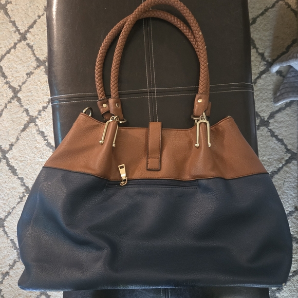 Black Rivit Two-Tone Brown and Blue Women\'s Handbag main image 5